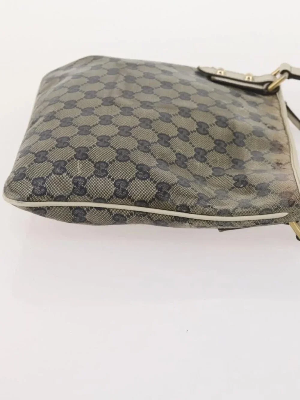 GUCCI GG Supreme GG Crystal GG Canvas Bag PVC 4 Set Navy Beige Auth YKZ424